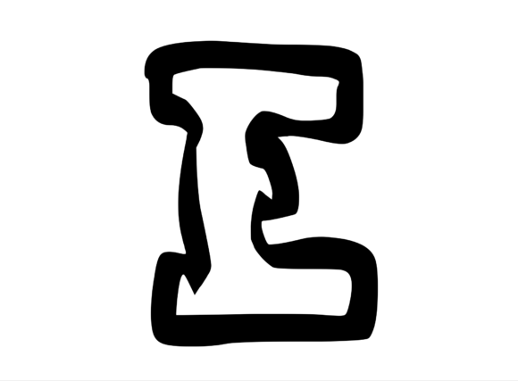 Bold Punk Hand Drawn Mono Letter E Review