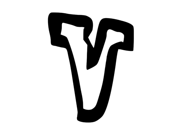 Bold Punk Hand Drawn Mono Letter V Review