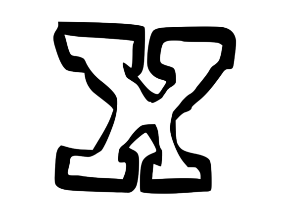 Bold Punk Hand Drawn Mono Letter X Review