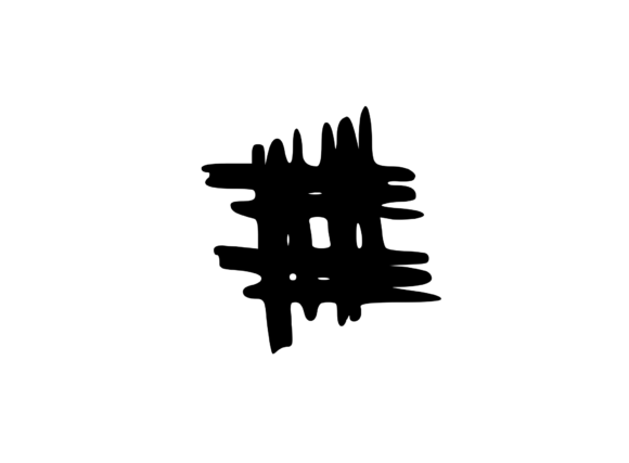 Old Brush Stroked Mono Symbol Hashtag Review