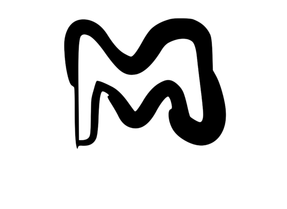 Rounded Fat Marker Pen Mono Letter M